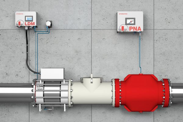 LDM-controlled pneumatic discharge control with, throttle with partially filled flow measurement