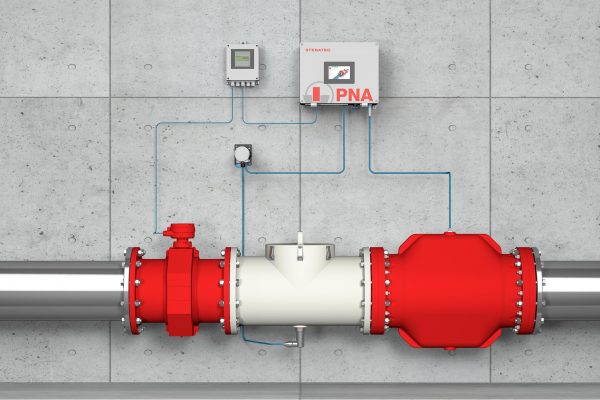 MID controlled pneumatic discharge control with pinch valve dry installation